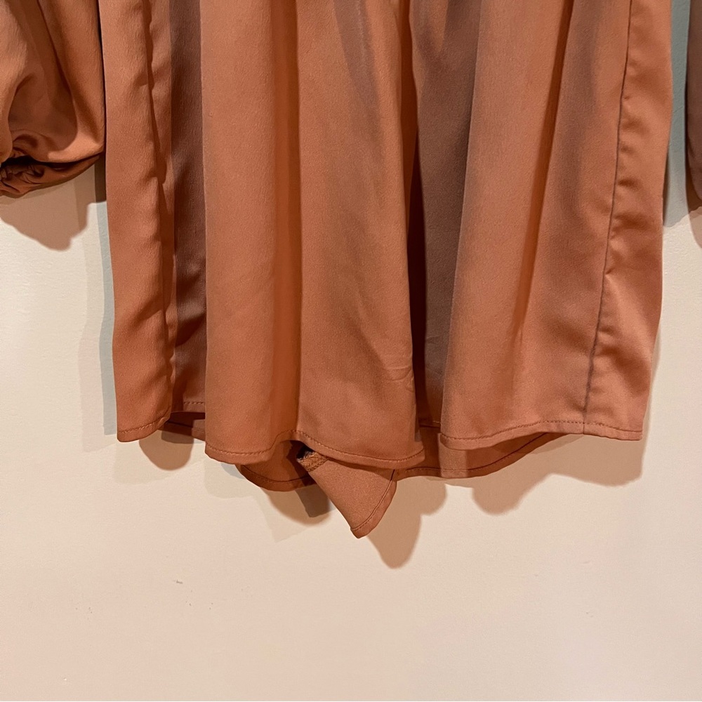 Material Girl Brown Long Sleeve Romper, Sz Medium - Picture 3 of 7